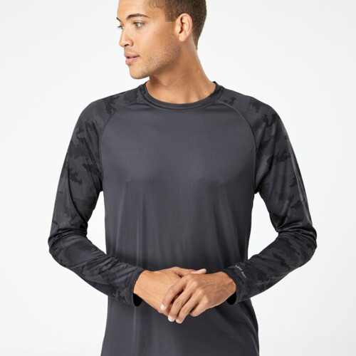 Unisex Cayman Performance Camo Colorblocked Long Sleeve T-Shirt Thumbnail