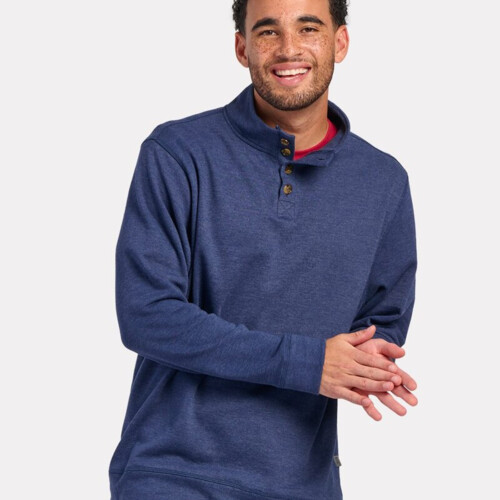 Men's French Terry Button Pullover Thumbnail