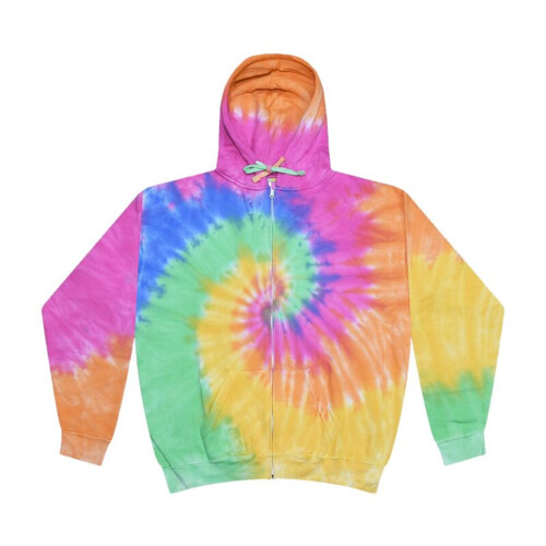 Unisex Tie-Dyed Full-Zip Hooded Sweatshirt Thumbnail