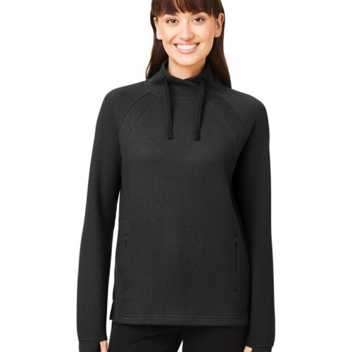 Women's Rhythm Waffle Cross-Neck Pullover Thumbnail