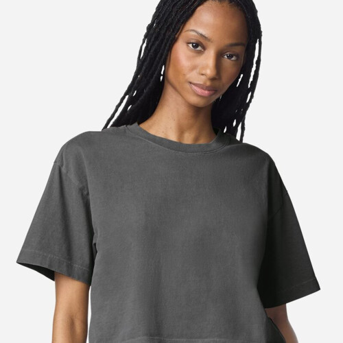 Women's Heavyweight Cotton Garment-Dyed Boxy Cropped Tee Thumbnail