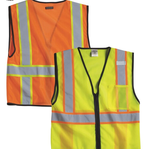 Unisex Economy Contrasting Vest with Zippered Front Thumbnail