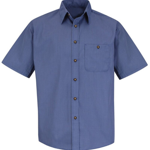 Men's Tall Mini-Plaid Uniform Short Sleeve Shirt Thumbnail